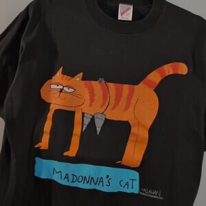 Madonna's Cat Callahan Kitty Vintage 90s Comic Graphic Humor Funny T-shirt Large